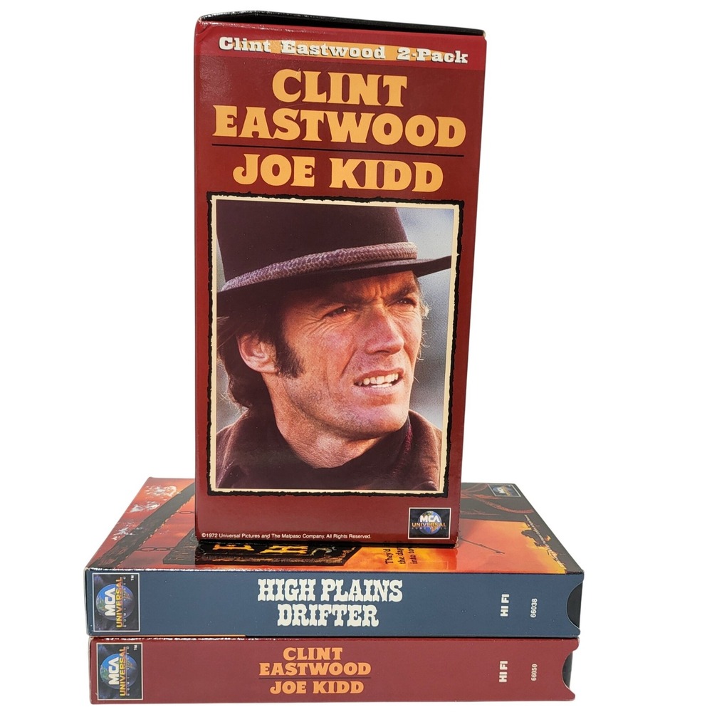 Clint Eastwood VHS 2-Pack Joe Kidd High‎ Plains Drifter Western Movie Box Set